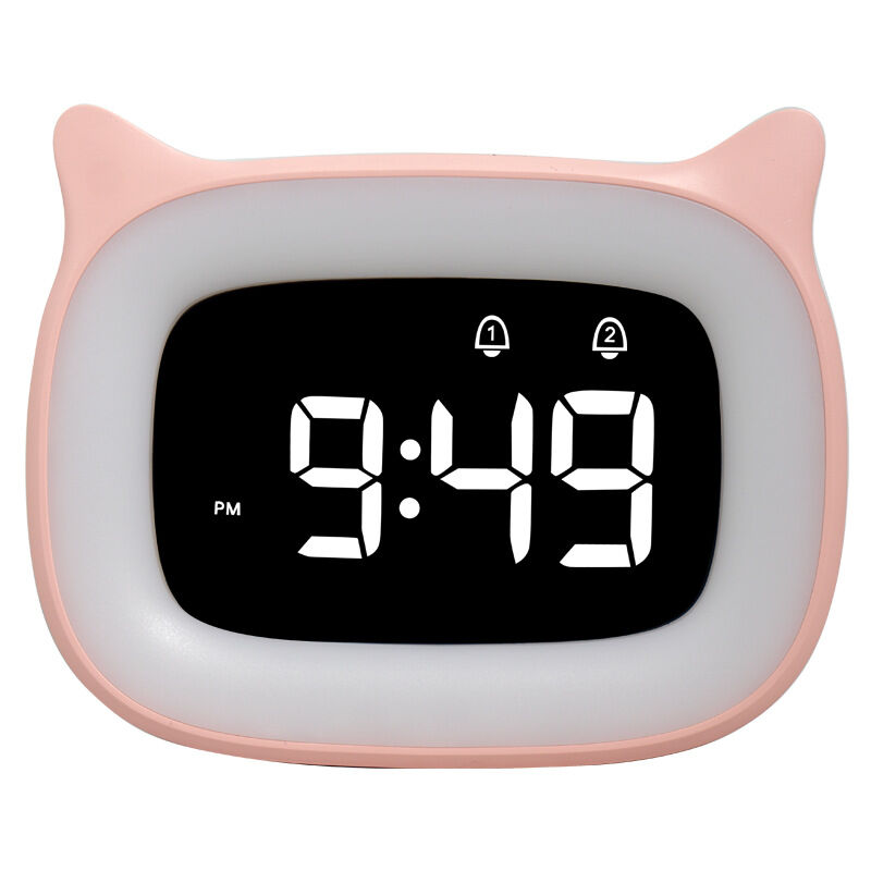 CCYKXA Réveil Educatif, LED Veilleuses Pendules horloges de Chambre d'enfant Kid Sleep Jour/Nuit Lumineux, Snooze Réveil 5 Couleurs,18 Types de