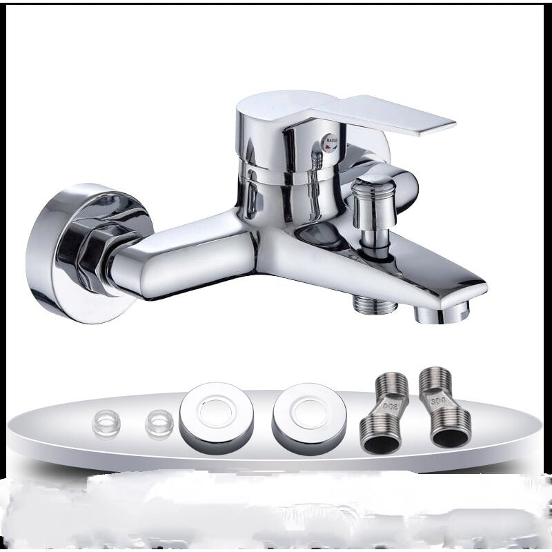 Robinet de baignoire - Robinet de douche - Sortie de douche 1/2' - Corps en laiton de qualité supérieure et robinet de douche résistant aux rayures,