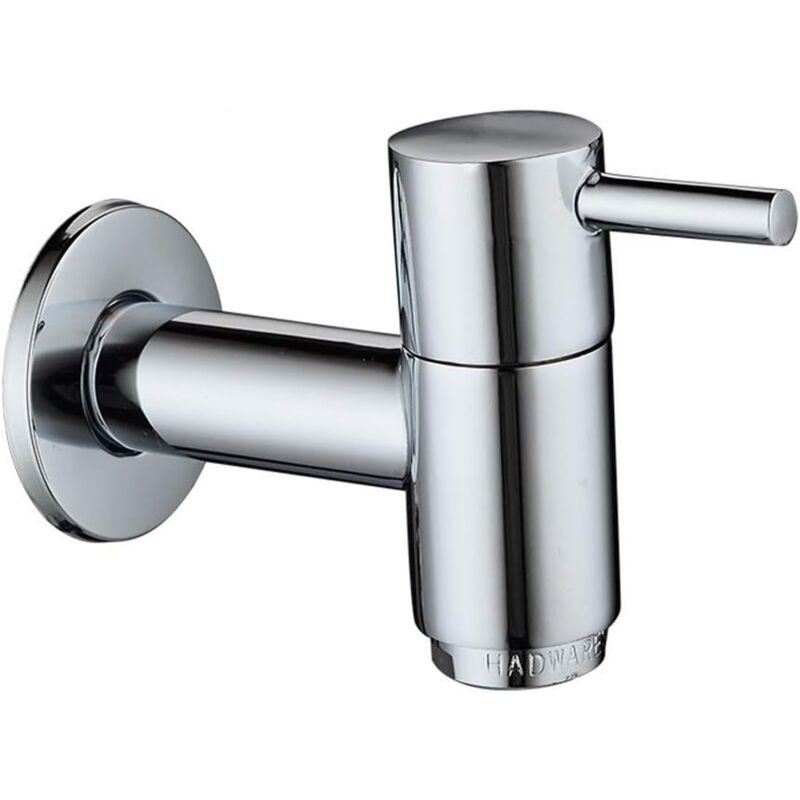 Robinet de lavabo mural en laiton pour salle de bain, machine à laver, robinet d'extérieur, chromé - Ccykxa