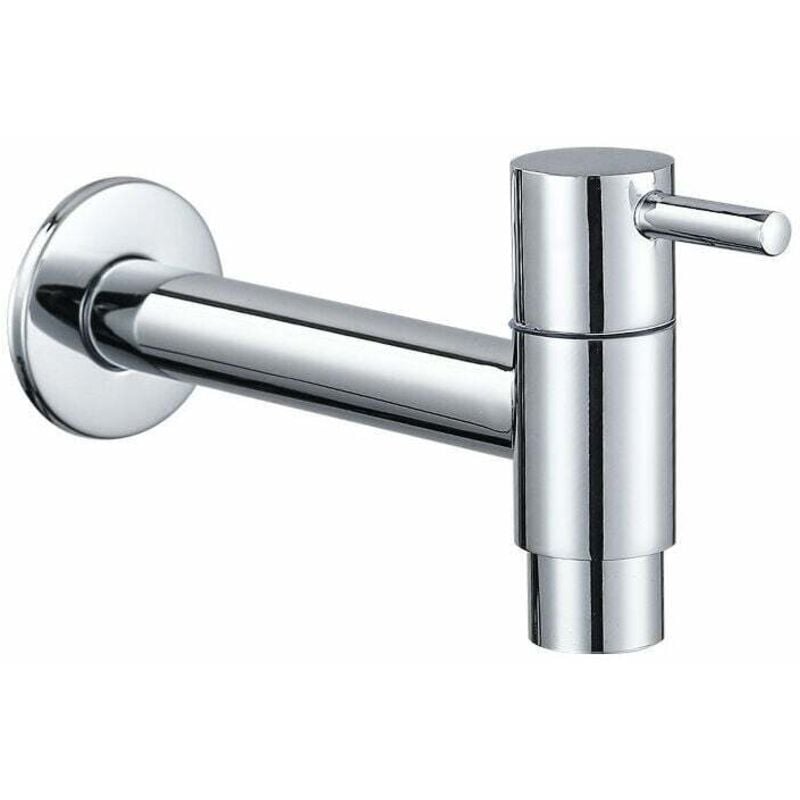 Robinet mural en laiton pour eau froide, lavabo, serpillière, robinets de machine à laver, robinets de jardin, finition chromée - Ccykxa
