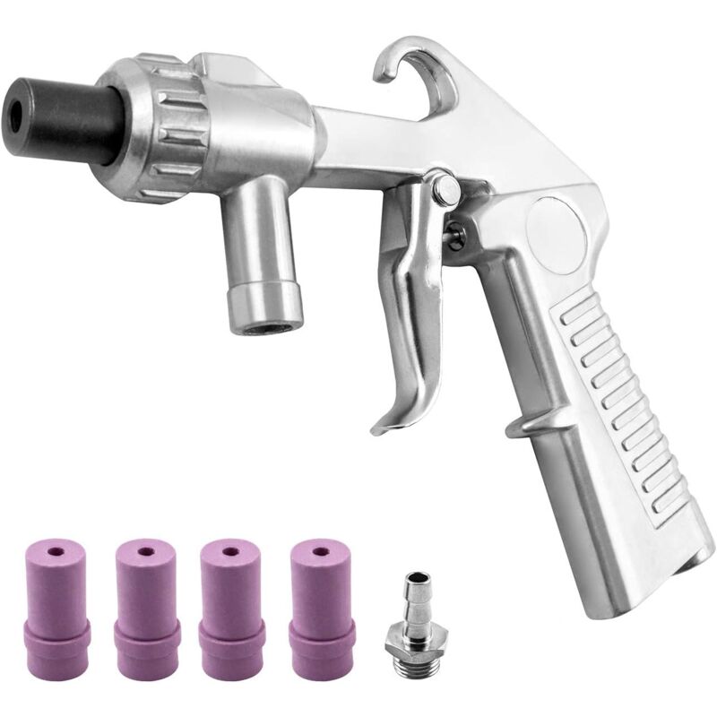 CCYKXA Sandblaster Pistolet Sablage Pneumatique Kit, Kit de pistolet à sable avec 4 buses en céramique