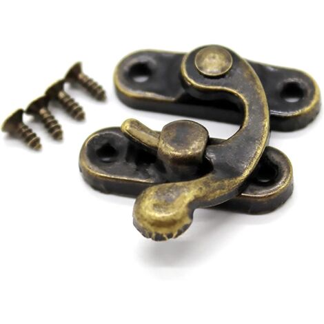 Lot De 30 Moraillons Bronze Vert Pour Boîte à Bijoux - Crochets Gauche, 3.2x2.8cm - Avec Vis