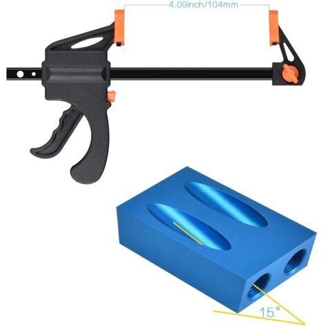 CCYKXA Set di 15 dime angolari per foratura del legno, guida a 15° per il posizionamento di fori da 6/8/10 mm, strumento essenziale per la lavorazione del legno.