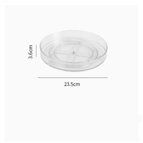 CCYKXA Set di 2 porta spezie girevoli a 360°, vassoio girevole per frigorifero, vassoio girevole trasparente per spezie, diametro 235 cm, per riporre cosmetici, spezie e piccoli utensili.
