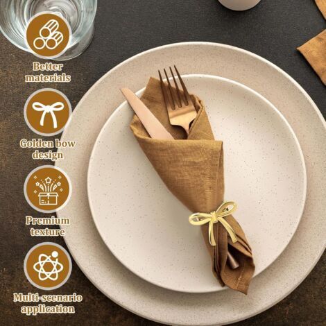 CCYKXA Set mit 18 goldenen Zinklegierungs-Serviettenringen, exquisite und elegante Serviettenringe, ideal für Hochzeiten, Feiertage, Partys und Restaurants