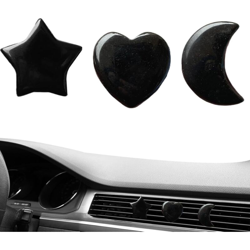 Image of CCYKXA Set mit 3 dekorativen Clips für Auto-Lüftungsschlitze – Herz-, Stern- und Mondform