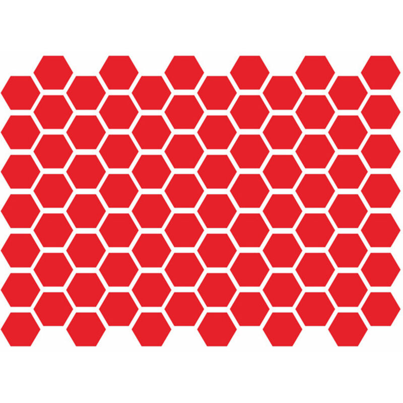 CCYKXA Set of 1 Reflective Sticker, Black, for Helmet, Reflectors for Bicycle, Scooter, Stroller (Hexagon), Red