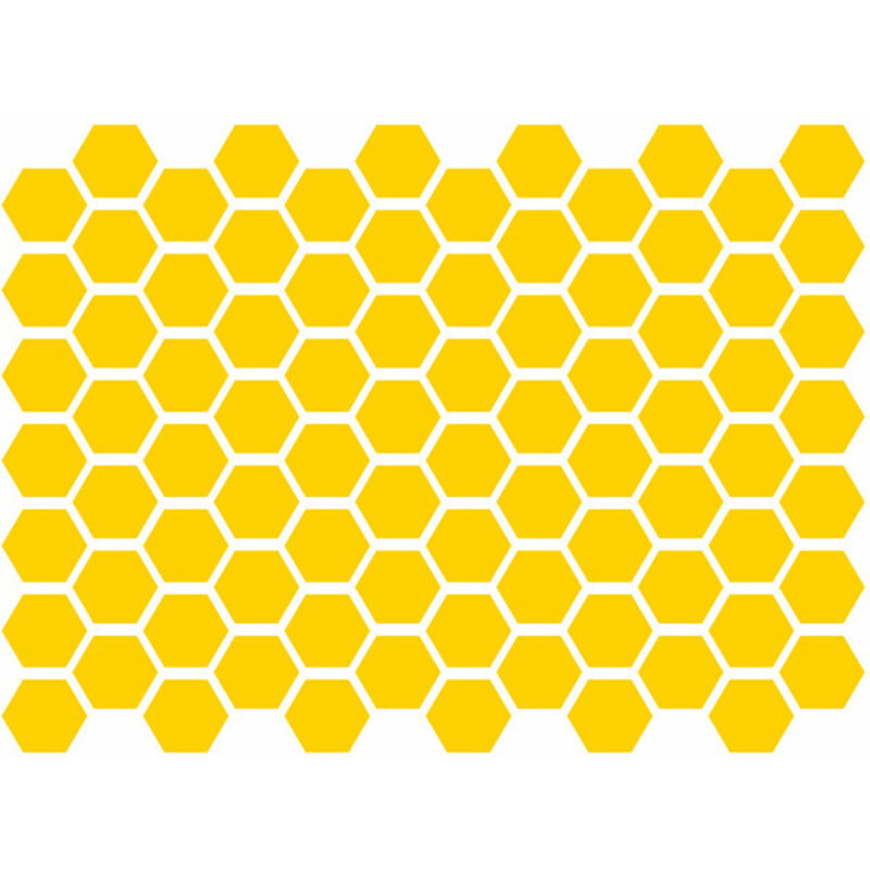 CCYKXA Set of 1 Reflective Sticker, Black, for Helmet, Reflectors for Bicycle, Scooter, Stroller (Hexagon), Yellow