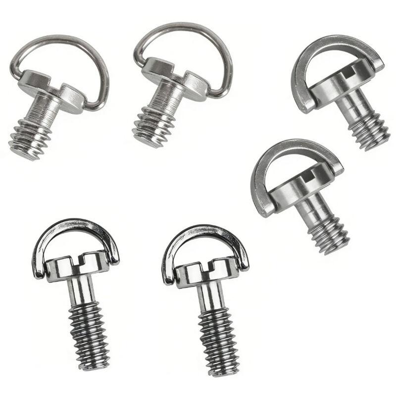 CCYKXA Set of 6 1/4" camera mounting screws, threaded screws with stainless steel material, quick-release knurled screws for camera tripods (3 sizes)