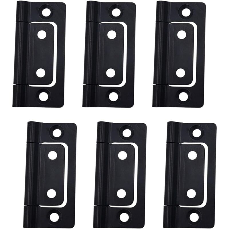CCYKXA Set of 6 recessed hinges, 5.1 x 2.5 cm, silent rolling door hinges, noiseless, for cupboards, drawers, boxes, wooden doors