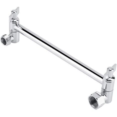 CCYKXA Shower Arm Extension with Accessories, Adjustable Wall Mount Brass Shower Arm for Bathroom, Lower Shower Head with Accessories, Chrome Finish