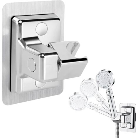 CCYKXA Soporte de ducha de mano , sin perforaciones, ajustable, universal, para ducha de mano o cabezal de ducha, ABS, plateado