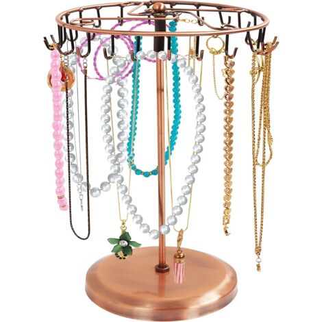 Organizador De Joyas De Metal Con 3 Niveles - Exhibidor Para Collares, Pulseras, Anillos Y Pendientes - Ideal Para Evitar Enredos
