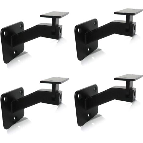 CCYKXA supports de main courante d'escalier réglables en fer, supports carrés avec vis, angle d'inclinaison variable, noirs