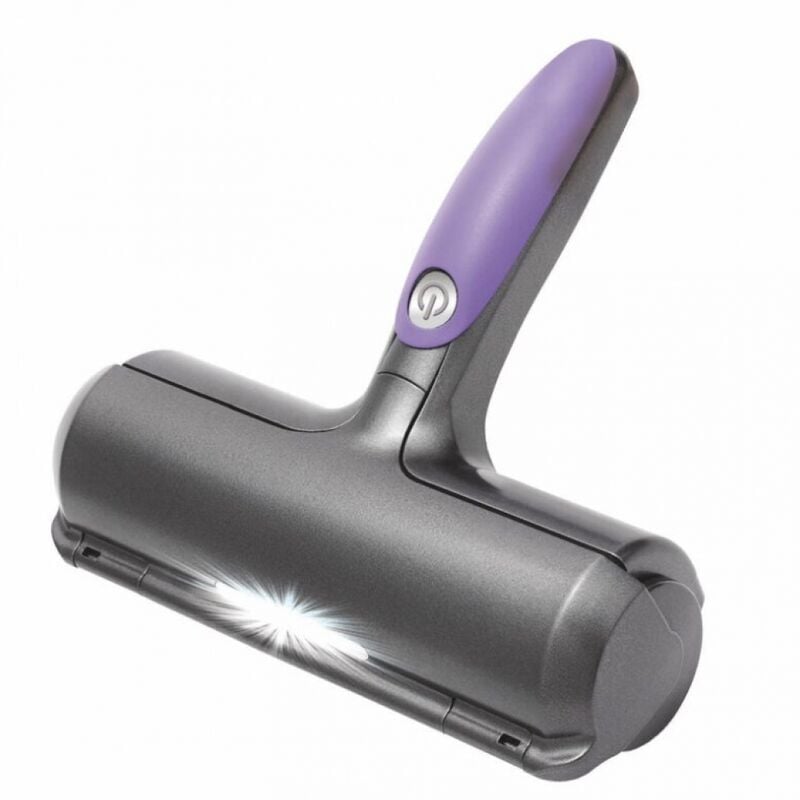 Ccykxa - Sweeper Brush - Brosse anti poils animaux - Ramasse poils chat / chien - Violet et Gris - Pour Canapé/Vêtements/Voiture