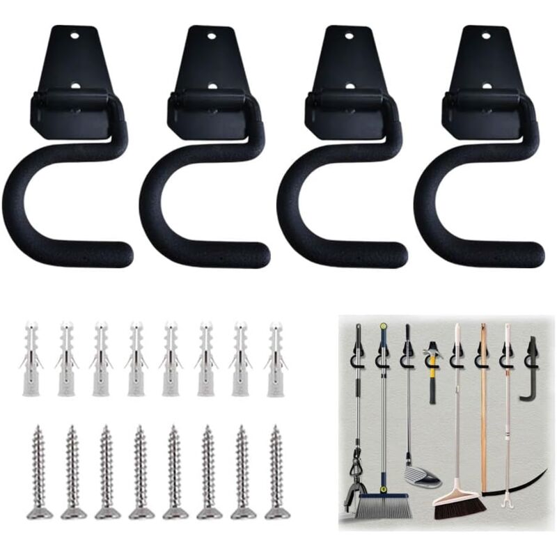Ccykxa - Système Rangement Réglable, Support Outils Jardin, Organisateur Outils Jardin, Porte Outils Jardin Mural, Organisateur Garage, Crochets