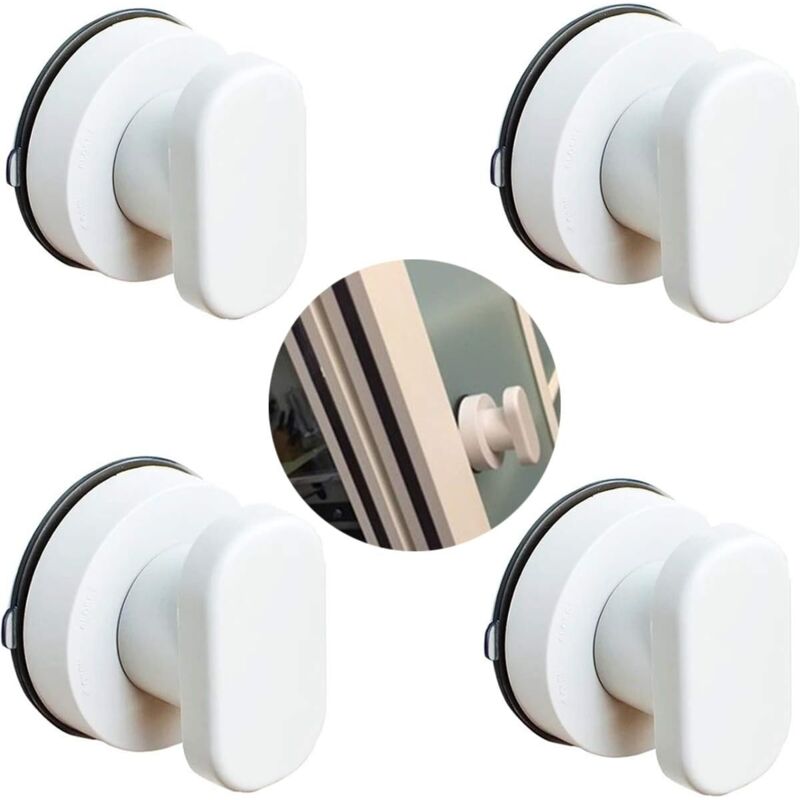 Tangger 4 pcs Poignée de Porte à Ventouse pour Tiroir Porte Vitrée Salle de Bain Réfrigérateur Poignee de Traction d'Aspiration - Ccykxa