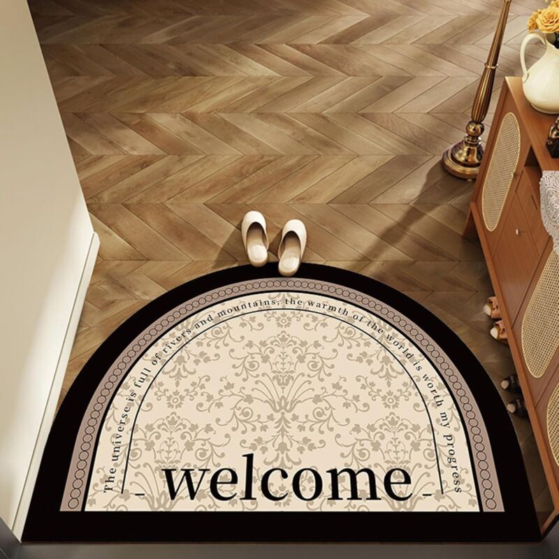 Ccykxa - Tapis Absorbant Semi Circulaire Rond Moquette Tapis Entree De Sol Exterieur Deco Terrasse Paillassons Interieur pour EntréE ExtéRieur Visage