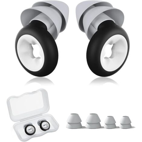 CCYKXA Tapones para los oídos para dormir, de silicona, antirruido, reutilizables, silenciosos, con bola de protección auditiva para dormir, trabajar, viajar y antirronquidos (negro)