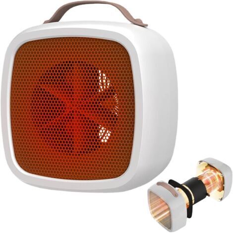 Ccykxa – Termoventilatore portatile di piccole dimensioni – Efficiente dal punto di vista energetico – Materiali ignifughi – Funzionamento silenzioso – Ideale per ambienti di lavoro