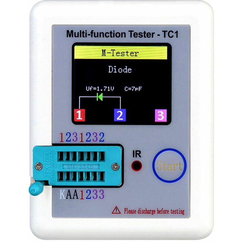 Ccykxa - Testeur de transistor à écran couleur Testeur d'étalonnage de batterie de transistor