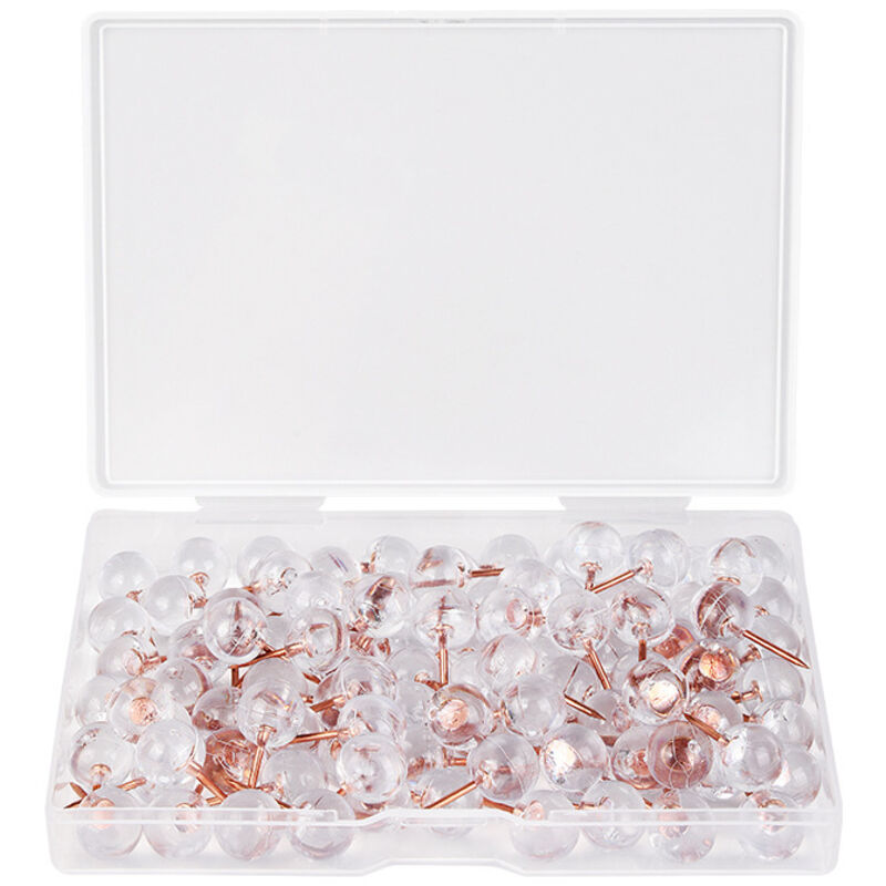 CCYKXA Transparent Wall Push Pins, Pack of 100, Stainless Steel and Durable Plastic, Perfect for Bulletin Boards and Soft Walls