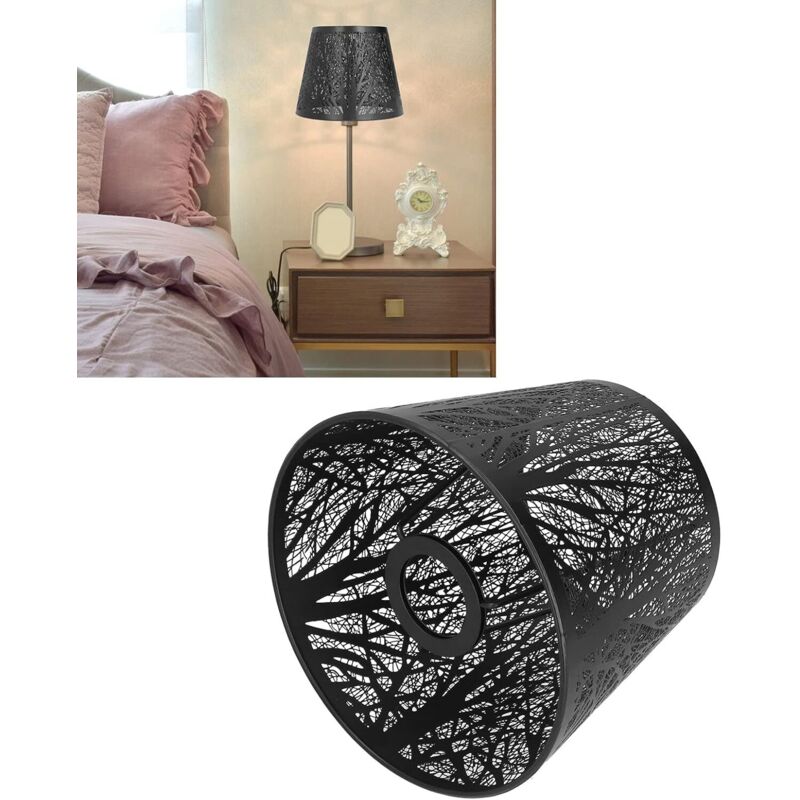 CCYKXA Tree Shade Lampshade, Vintage Carved Iron Forest Lampshade, Bottom Diameter 14 cm, Top Diameter 10 cm, Height 15 cm, for Table Lamp, Bedroom