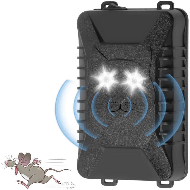 Ccykxa - Ultrason Souris et Rats pour Voiture 12V, Anti Souris Répulsif Souris avec Stroboscopique LED,3 Modes Anti Rongeur Voiture, Répulsif Chat