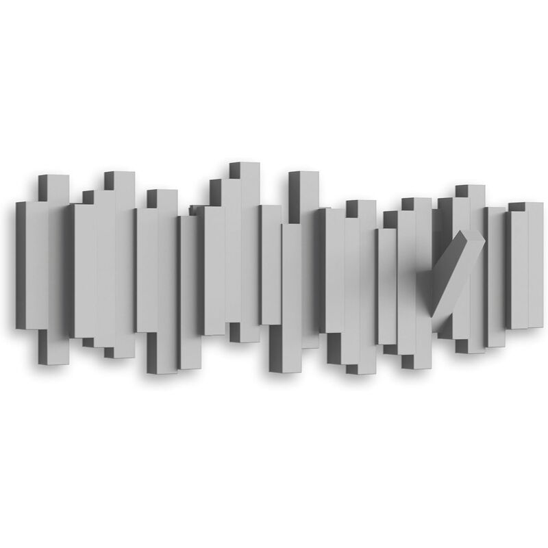 Ccykxa - Umbra Sticks Portemanteau mural 5 crochets rabattables, Gris