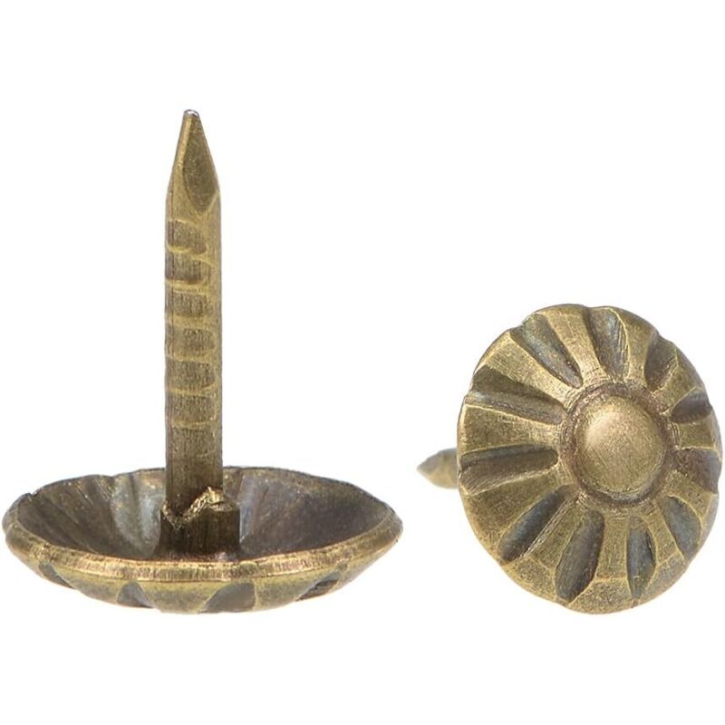 CCYKXA Upholstery Nail, Furniture Nail, Upholstery Tack, Carpet Decoration, 10mm Round Head Diameter, Bronze Finish, for Sofa and Bed, 100 Pieces