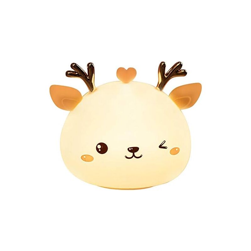 Ccykxa - Veilleuse led en forme de faon pour enfants, rechargeable couleur changeante, veilleuse pour enfants, chambre d'enfant, nouveau-né, chevet