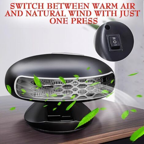 CCYKXA Ventilatore riscaldatore per auto 12V 150W - Doppia funzione: riscaldamento e ventilazione - Sbrinamento e disappannamento rapidi - Base girevole a 360° - Portatile per auto/SUV/camion