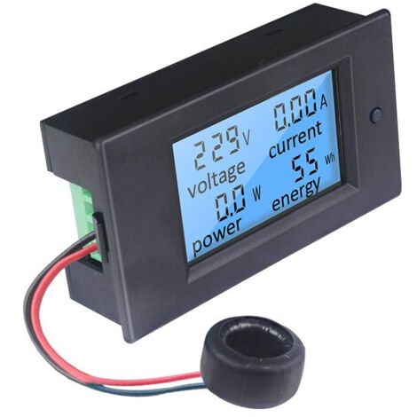BOED CCYKXA Voltmetre Amperemetre Wattmetre Numérique AC 100A 80-260V, Testeur de Tension Courant Puissance énergie électrique Metre LCD Affichage, Compteur Volt Ampère Watt KWh Meter Multimètre CT