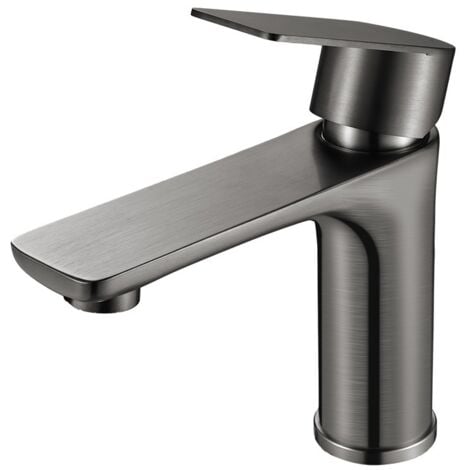 CCYKXA Waschtischarmatur – Einhand-Badezimmerarmatur, geräuscharme Keramik-Waschtischarmaturen mit Schublade, Edelstahl, Silber