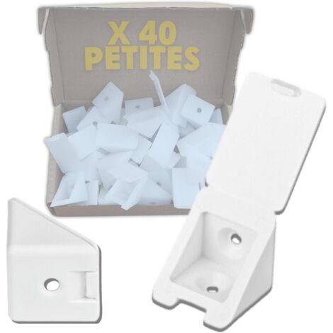 CCYKXA White Plastic Corner Brace Shelf Support with Invisible Screws Heavy Duty Corner Brace Corner Bracket for Corner Furniture and Drawer Joiner Fittings