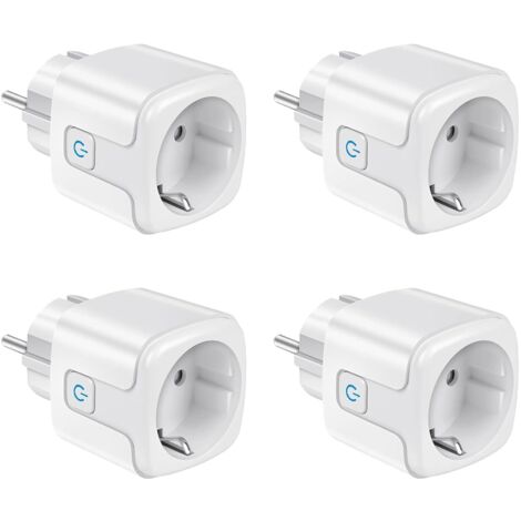 CCYKXA WiFi Connected Socket, 2.4GHz Smart Plug, 16A Type F, Consumption Tracking, Voice Control, Remote Control, 4 Pack Smart Plugs, Compatible with Alexa, Google Home, Smart Life