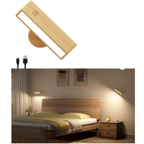 CCYKXA Wireless Wall Light, Rechargeable Wireless Wall Lamp, Battery Operated Stepless Dimming Wall Light, Touch-Sensitive Bedside Wall Lamp for Bedroom