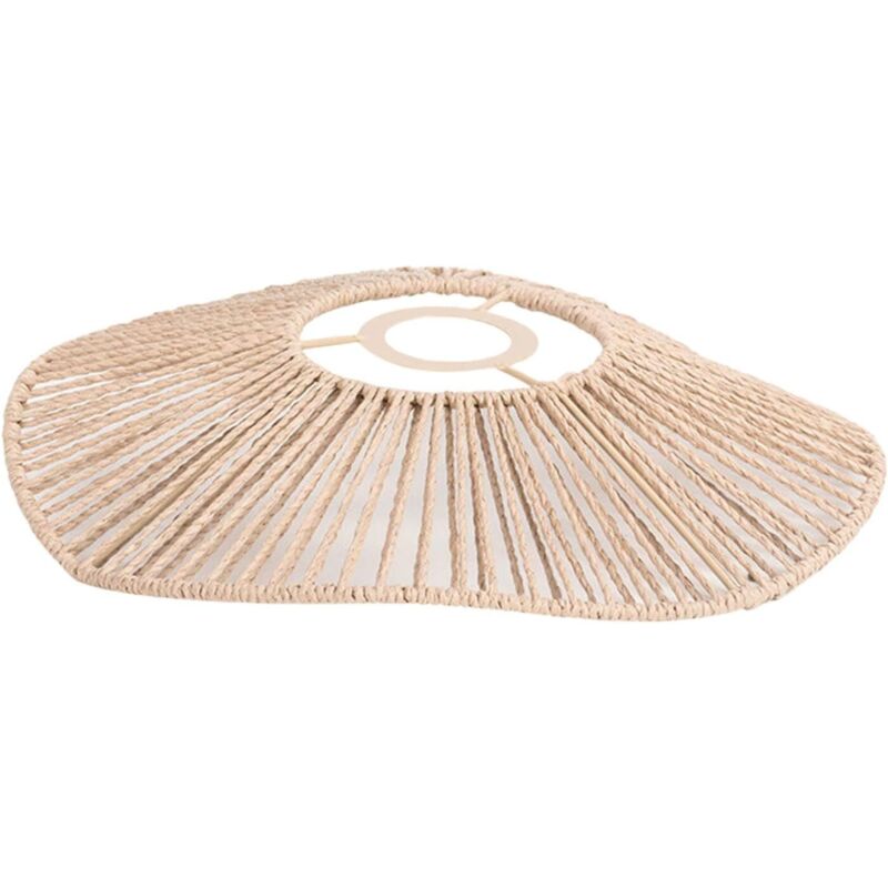 CCYKXA Woven rattan lampshade, 2 pieces, round rattan lampshade for chandelier, yellow dining room lamp cover