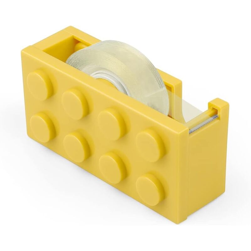 CCYKXA Yellow Tape Dispenser, Block-Shaped Adhesive Tape Dispenser, for Offices, Restaurants, Florists