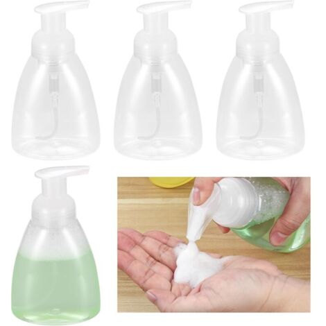 CCYKXA300ML Dispenser di sapone schiumogeno, confezione da 4 dispenser di sapone liquido con pompa, dispenser di detersivo per piatti, Fla