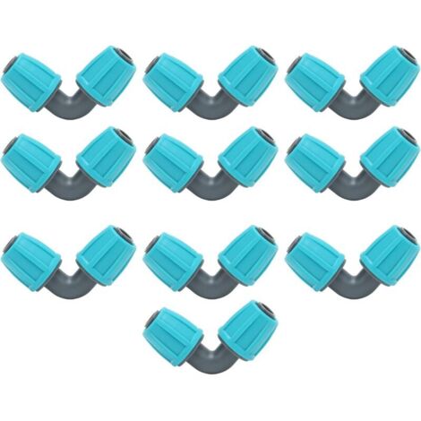 CCYKXAA 10Pcs 16mm/0.6in Lock Connecteur Barbelé, PE 90° Coude Tuyau Joint Jardin Agricole Irrigation Goutte À Goutte Raccord p