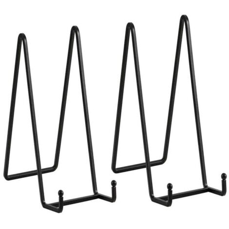 CCYKXAA (14×8,5×20cm) Dekorativer Tellerständer aus schwarzem Metall – Tisch-Bilderrahmenhalter – Präsentationsständer aus Eisen für Teller
