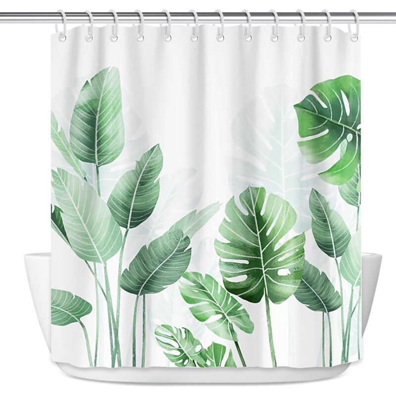 A 180x180 cm Rideau Douche , Rideau de Douche Anti Moisissure, Imperméable Rideaux de Bain, Lavable Rideaux Douche avec 12 Crochets pour Baignoire,