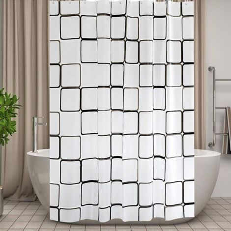CCYKXAA 180x180 cm Schimmelresistenter Duschvorhang für Badezimmer, quadratisch, PEVA-Badezimmervorhang, wasserdicht