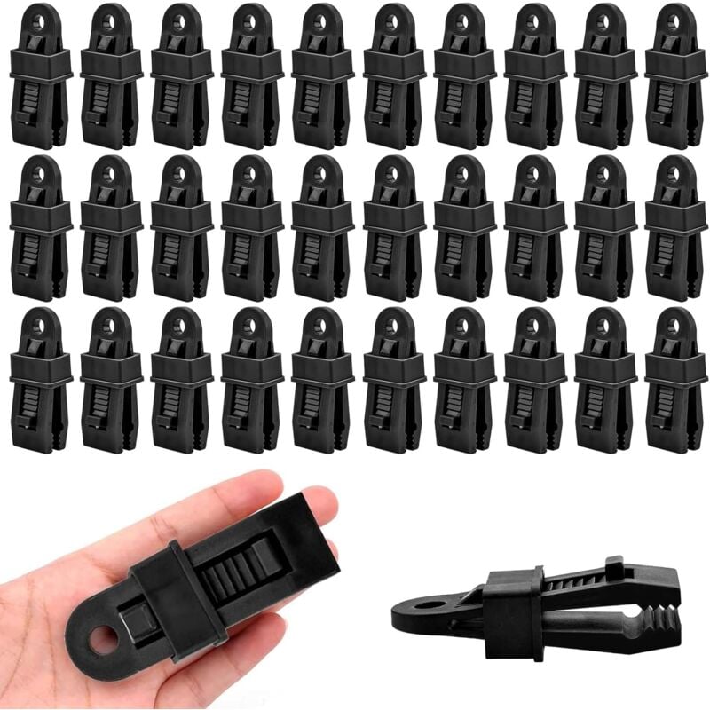 Ccykxa - a 30PCS Pinces en Plastique pour Tente, Réglable Tente Bâche Clip, Heavy Duty Bâche Multi - Usage Fort Verrouillage Tente Clip, Accessoires