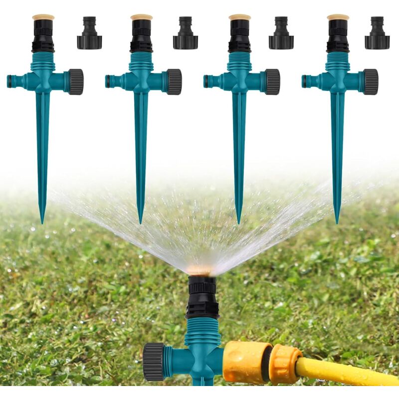 CCYKXAA 4 PCS Arroseur Pelouse - Arroseur Automatique - Arroseur Automatique 360° - Convient pour L'Irrigation à 360° (Vert) dans Les Cours,