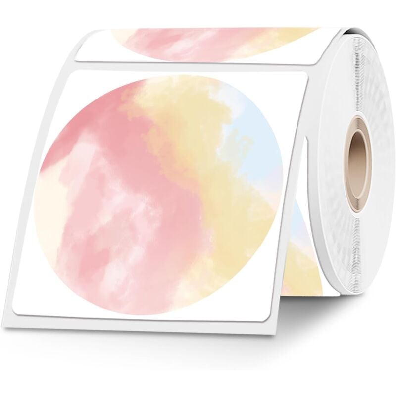 A 500 Étiquettes Thermiques Nuage Rose,Etiquette Autocollante Ronde.Étiquettes Personnalisées pour Les Emballages et Les Cartes de Remerciement,1