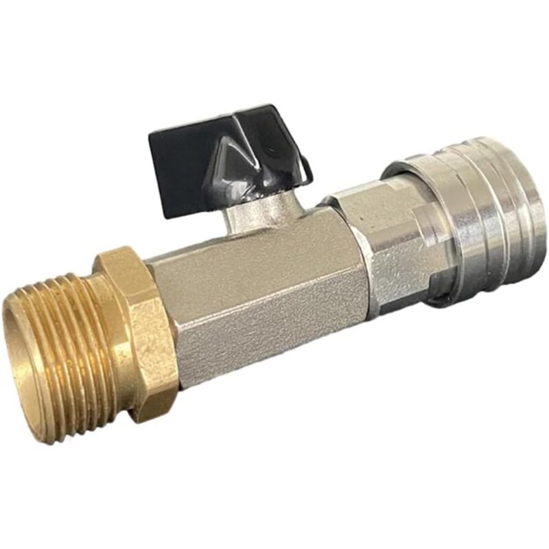 Ccykxa - a (6.3×1×1cm) (2 pièce)Robinet à boisseau sphérique haute pression en acier pour nettoyeur haute pression 1/4 M22 Connecteur rapide pour