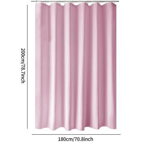 CCYKXAA Duschvorhang aus rosa Stoff, 180 x 200 cm, wasserdicht und waschbar, extra langer Duschvorhang