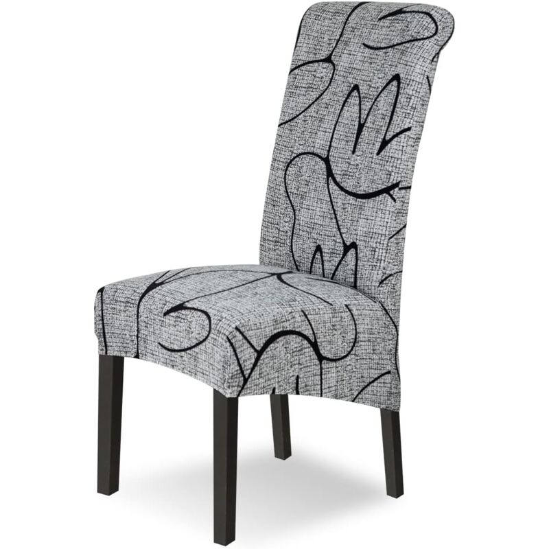 Ccykxa - a Housse de Chaise Extensible 6 Pièces Grand Housse de Chaise de Salle à Manger Couverture de Chaise Grande Taille Amovible Lavable pour